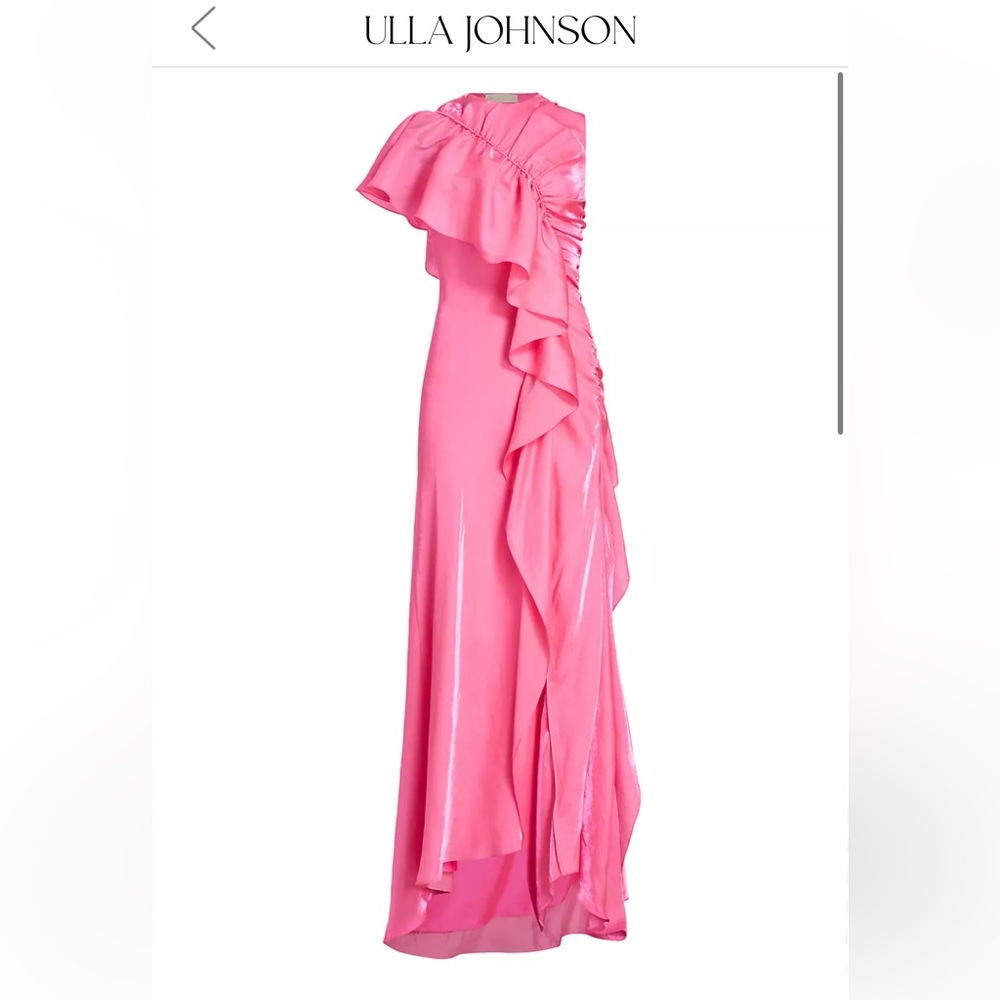 ULLA JOHNSON Lali Ruffle Sleeveless Crewneck Gown